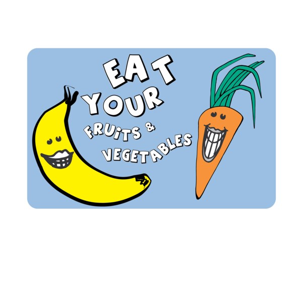 Nevs Eat Your Fruits & Vegetables 1-15/16" circle Fun-123 - main